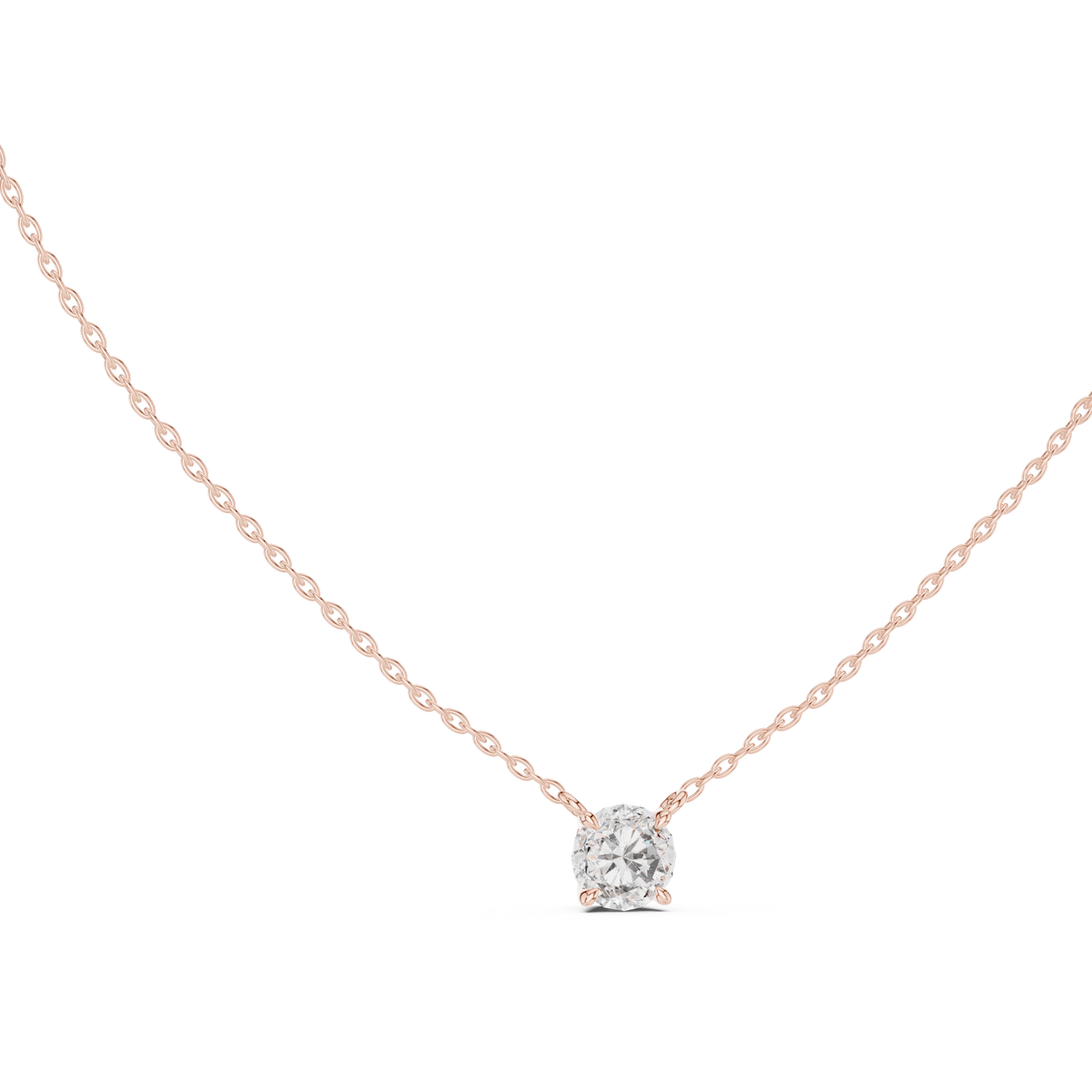 Round Shaped Diamond Pendant Lab Grown Diamond Necklace Elegant Gift For Women - HIGHCARAT DIAMONDS