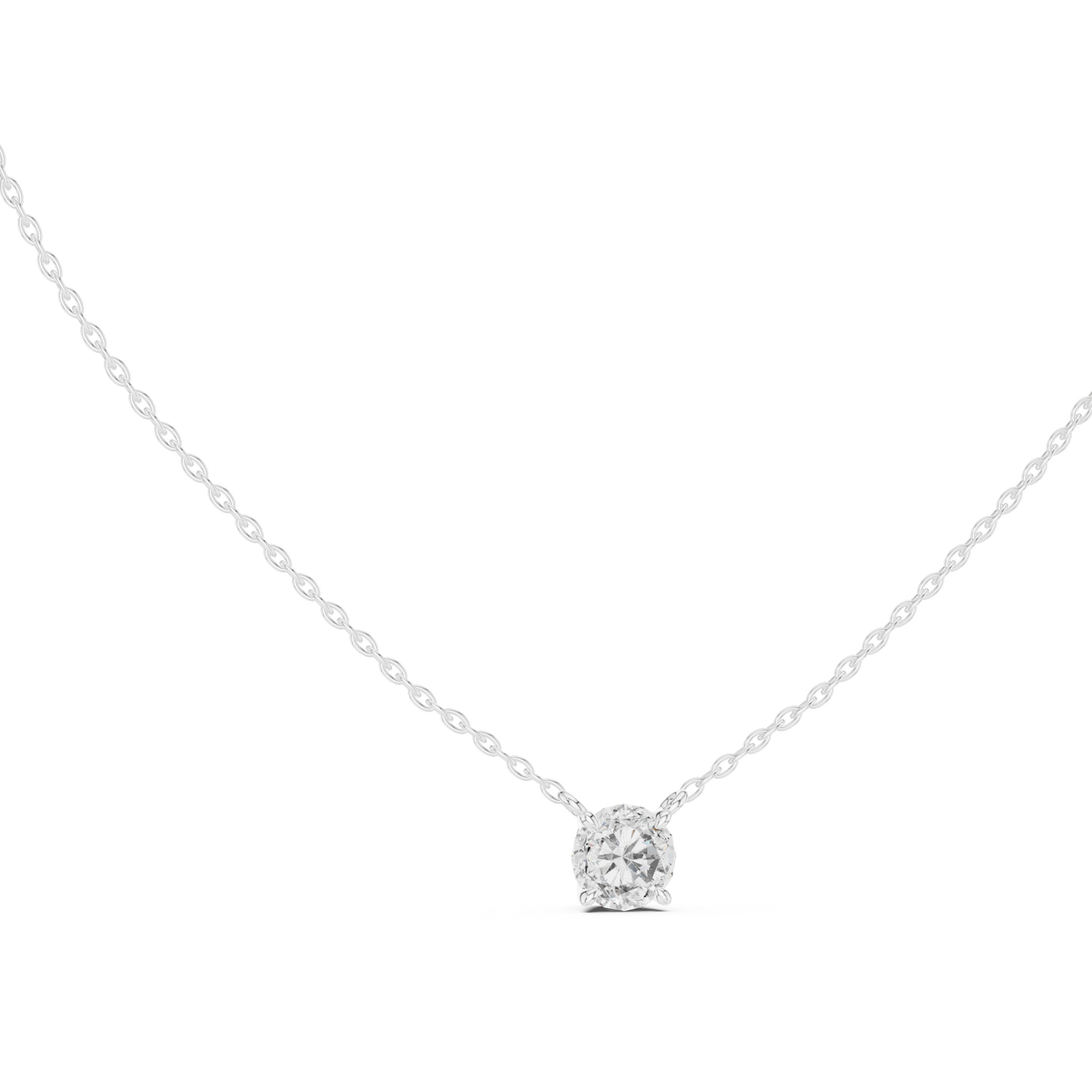 Round Shaped Diamond Pendant Lab Grown Diamond Necklace Elegant Gift For Women - HIGHCARAT DIAMONDS
