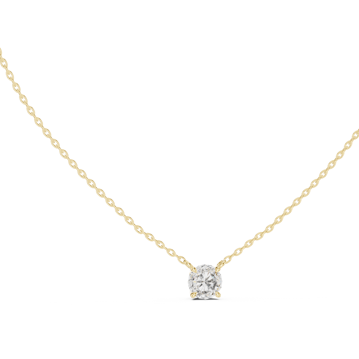 Round Shaped Diamond Pendant Lab Grown Diamond Necklace Elegant Gift For Women - HIGHCARAT DIAMONDS