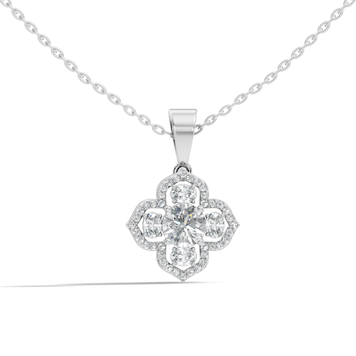 1.72 Ct Stunning Round-Oval Shape Lab Grown Diamond Sparkling Diamond Pendant For Her - HIGHCARAT DIAMONDS