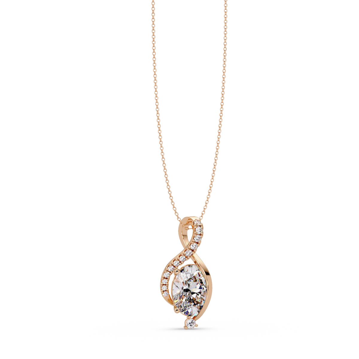 Round & Oval Cut Lab Grown Diamond Unique Pendant Necklace - HIGHCARAT DIAMONDS