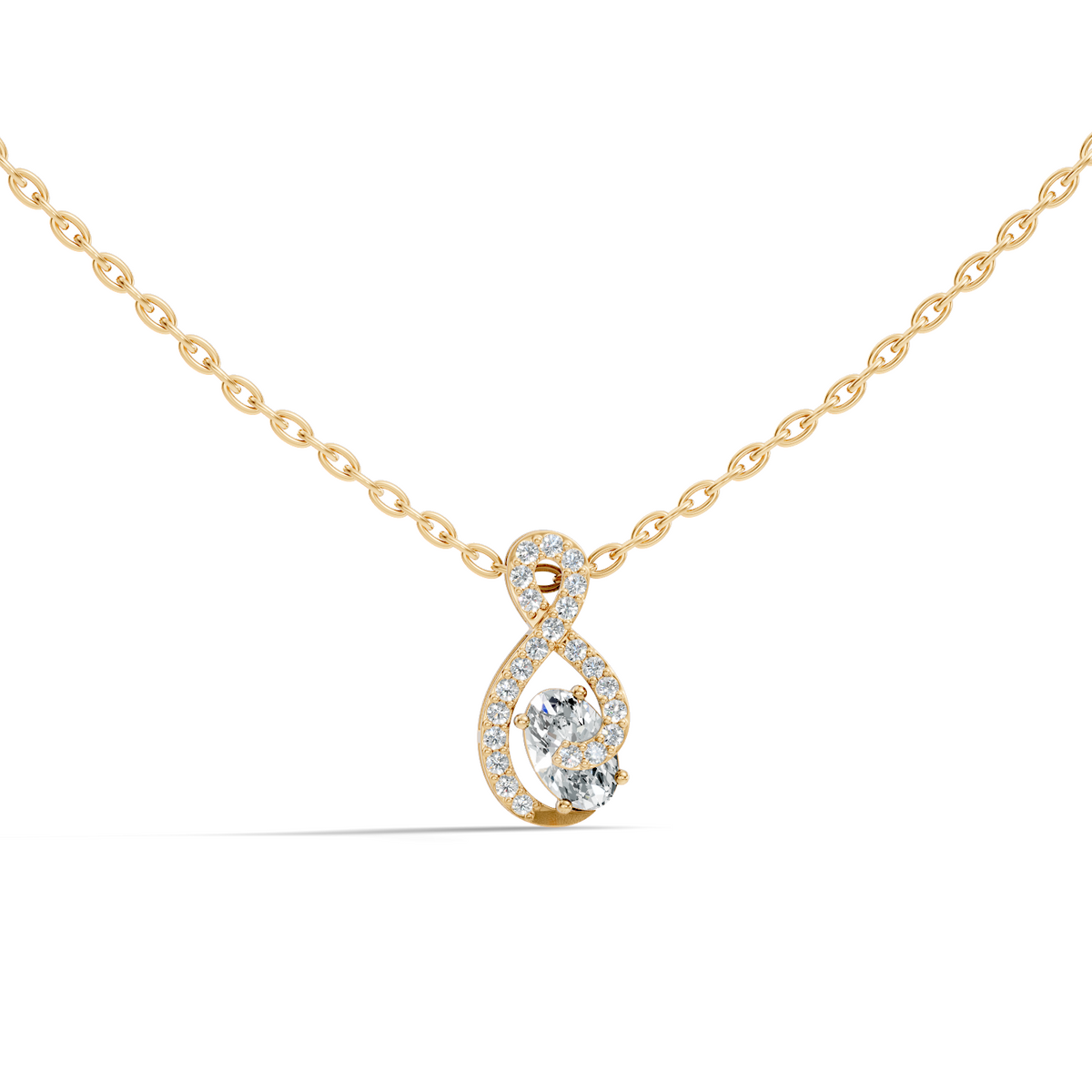Round, Oval Lab Grown Diamond Minimalist Pendant Necklace  Elegant Daily Fashion - HIGHCARAT DIAMONDS