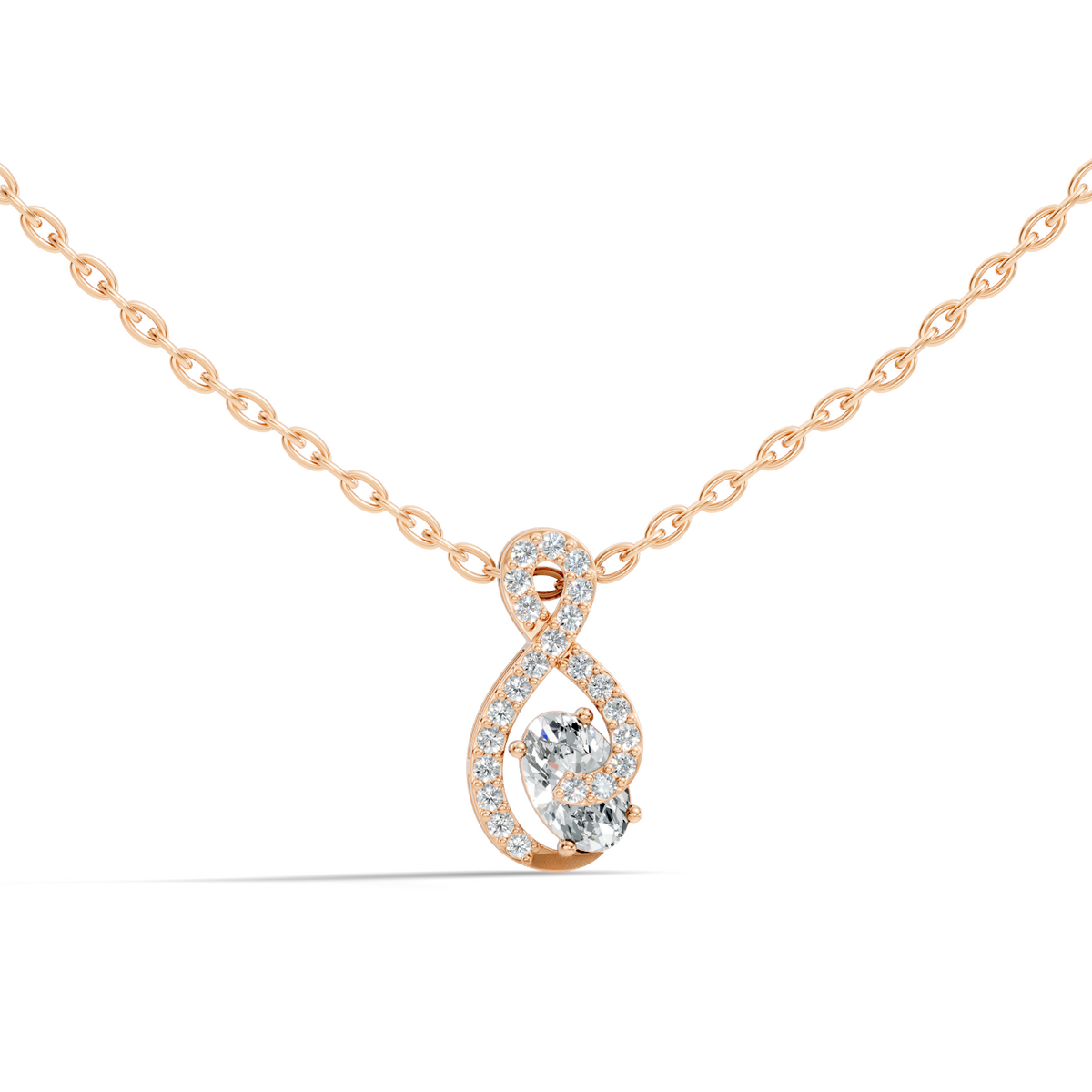 Round, Oval Lab Grown Diamond Minimalist Pendant Necklace  Elegant Daily Fashion - HIGHCARAT DIAMONDS