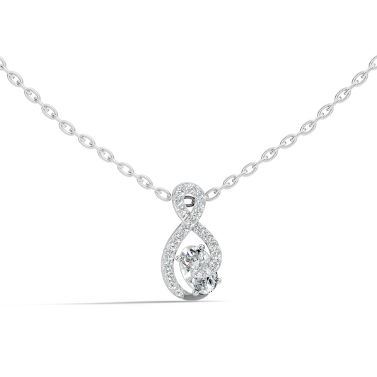 Round, Oval Lab Grown Diamond Minimalist Pendant Necklace  Elegant Daily Fashion - HIGHCARAT DIAMONDS