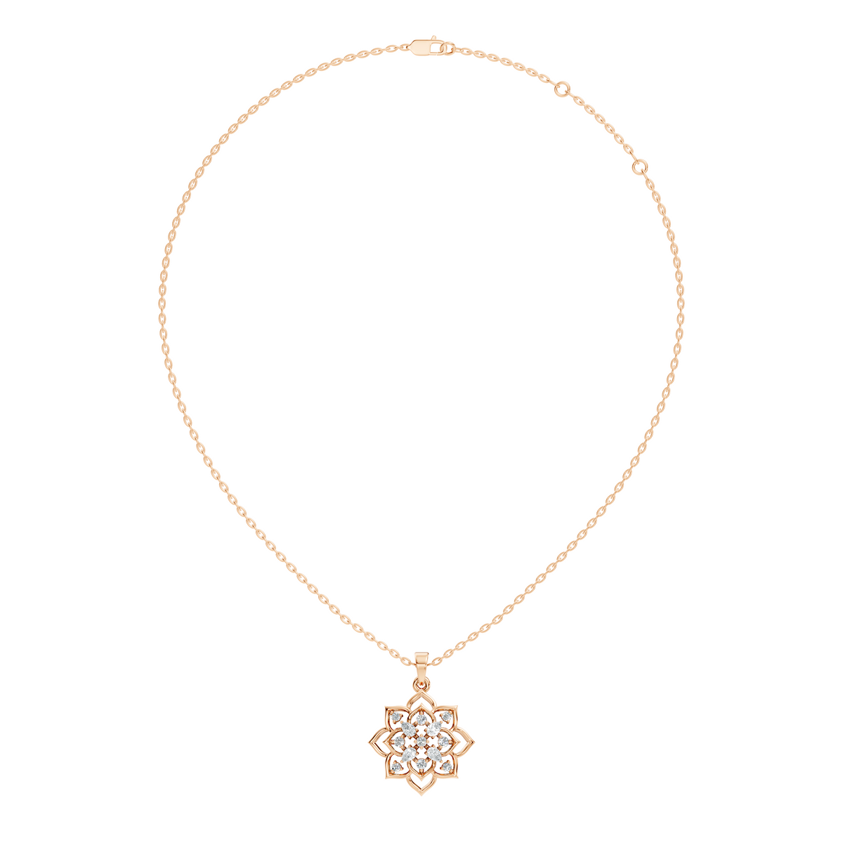 Vintage Inspired 14K Gold Pear Cut Diamond Necklace Pendant Anniversary Gift For Her - HIGHCARAT DIAMONDS