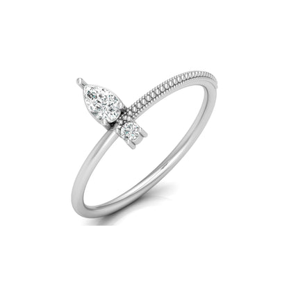 Round & Pear Cut Lab-Grown Diamond Promise Ring - HIGHCARAT DIAMONDS