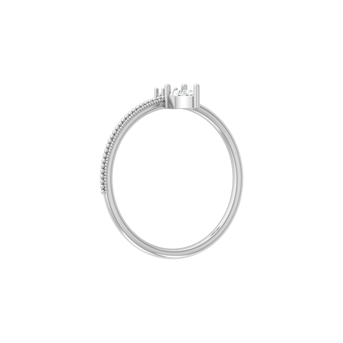 Round & Pear Cut Lab-Grown Diamond Promise Ring - HIGHCARAT DIAMONDS