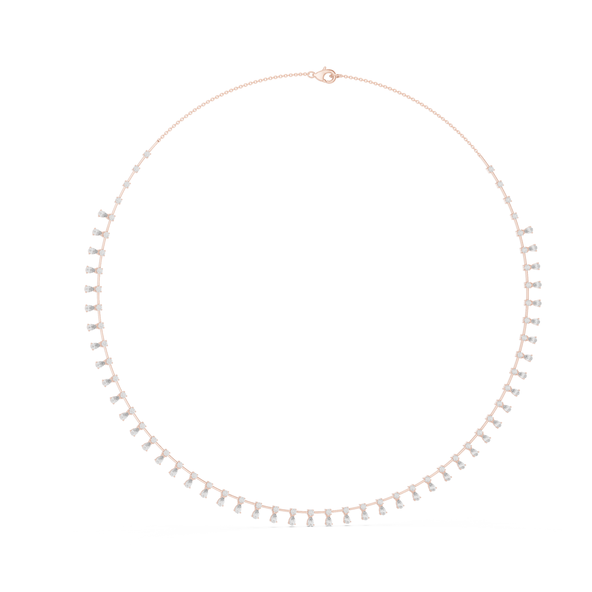 Pear & Round Shapes 5.80 Ct Lab Grown And Natural Diamond Vintage Daily Wear Diamond Necklace For Girl - HIGHCARAT DIAMONDS