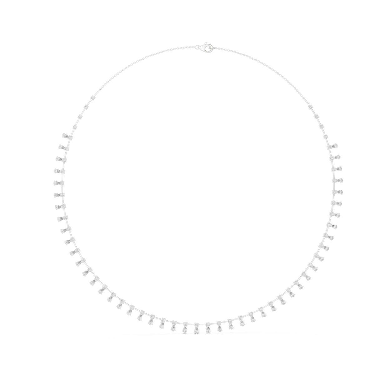 Pear & Round Shapes 5.80 Ct Lab Grown And Natural Diamond Vintage Daily Wear Diamond Necklace For Girl - HIGHCARAT DIAMONDS