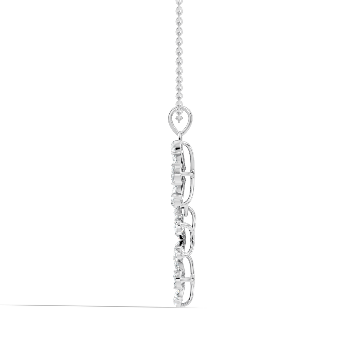 4.13 Ct Round & Pear Shape Lab Grow Diamond Classic New Vintage Style Diamond Pendant For Her - HIGHCARAT DIAMONDS