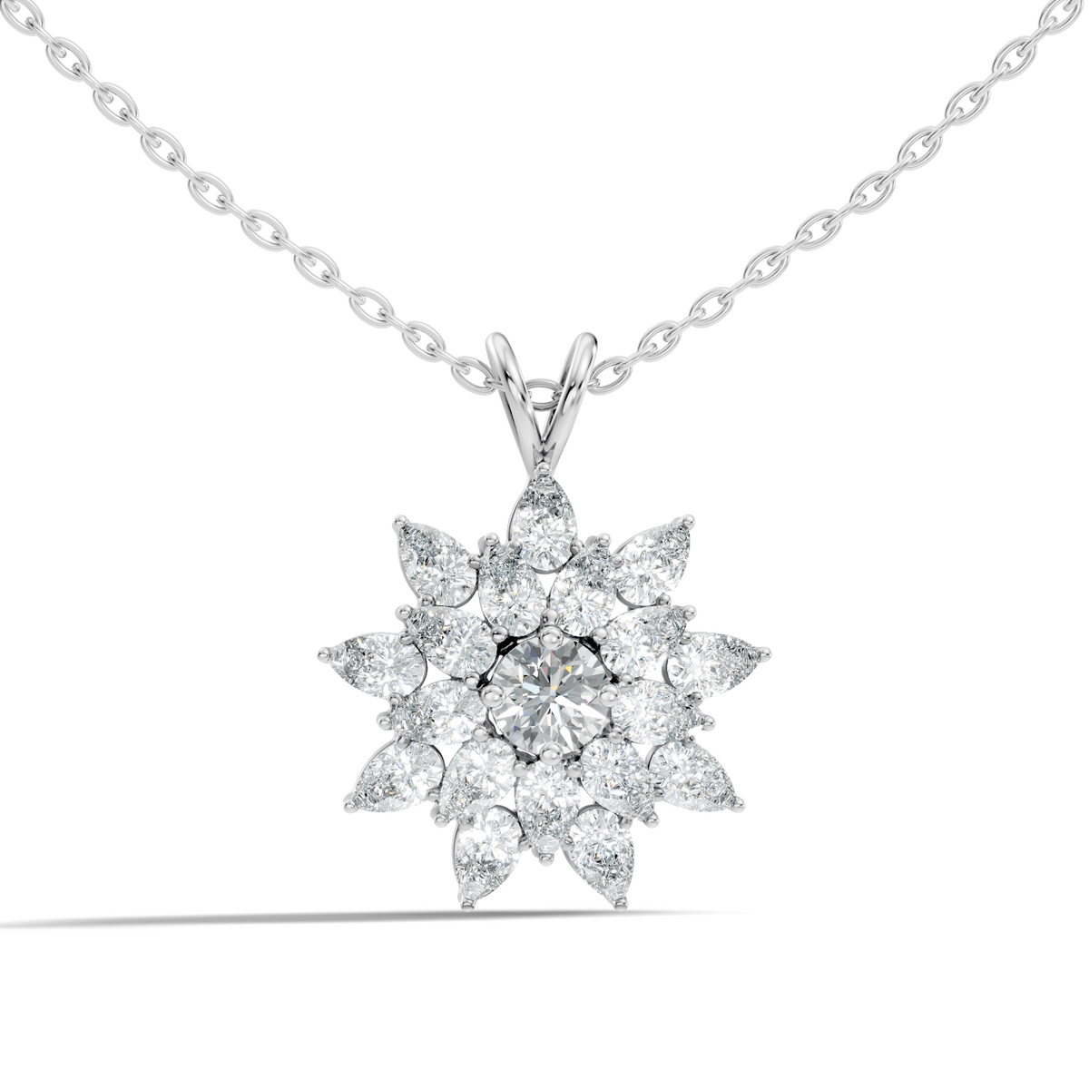 Elegant 3.67 CT Lab Diamond Pendant Necklace Pear Cut Colorless Vintage Gift for Her - HIGHCARAT DIAMONDS