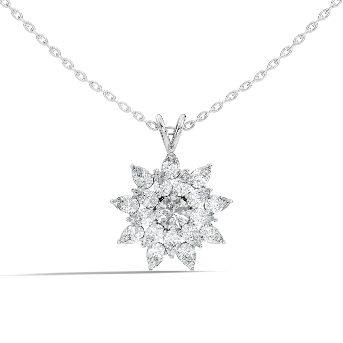Elegant 3.67 CT Lab Diamond Pendant Necklace Pear Cut Colorless Vintage Gift for Her - HIGHCARAT DIAMONDS