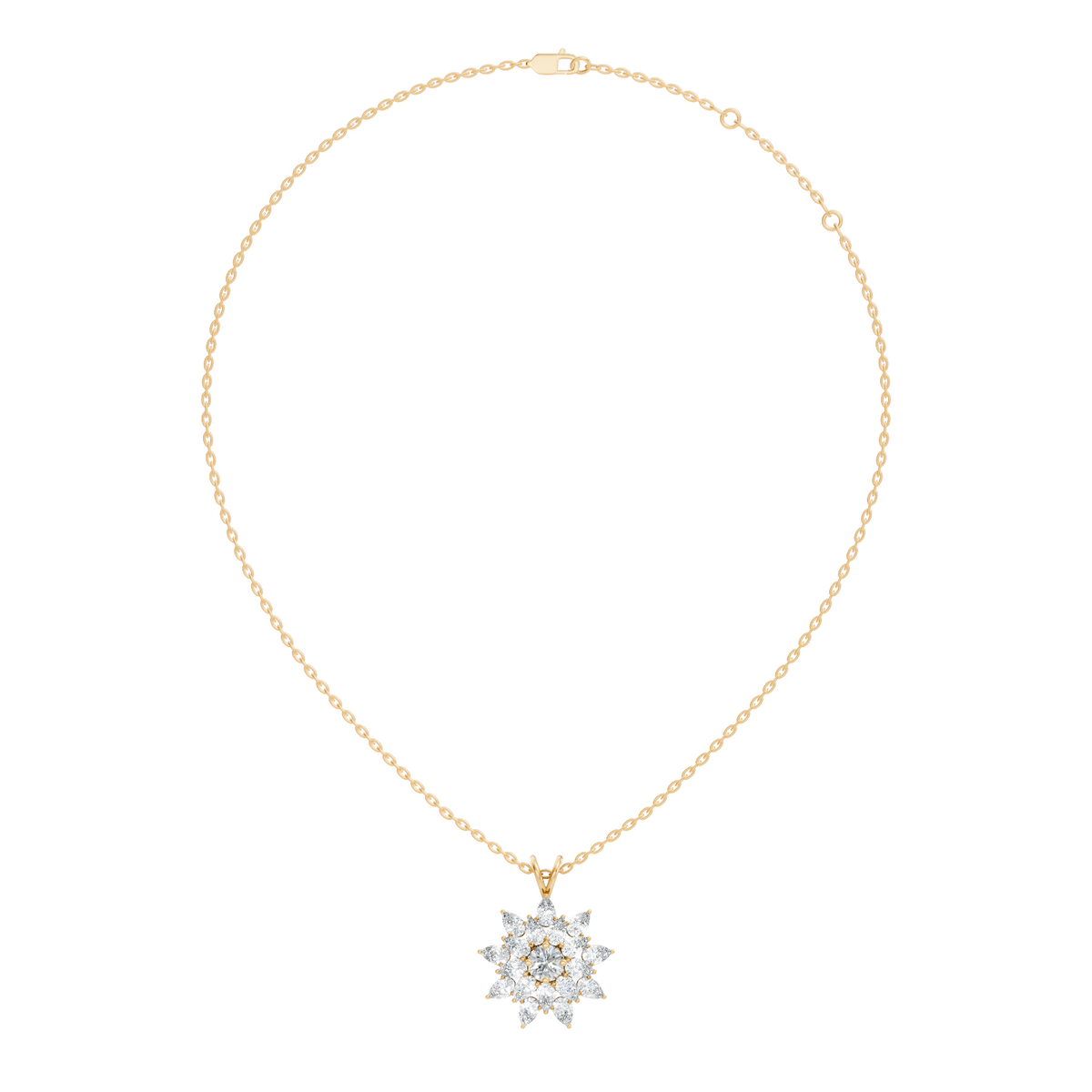 Elegant 3.67 CT Lab Diamond Pendant Necklace Pear Cut Colorless Vintage Gift for Her - HIGHCARAT DIAMONDS