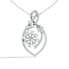 Round And Pear Cut  2.20 Ct Labgrown Diamond Pendant Vintage Jewelry Gift For Women - HIGHCARAT DIAMONDS