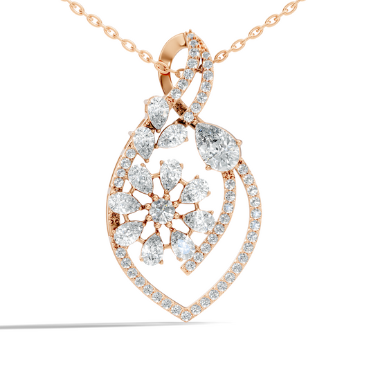 Round And Pear Cut  2.20 Ct Labgrown Diamond Pendant Vintage Jewelry Gift For Women - HIGHCARAT DIAMONDS