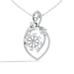 Round And Pear Cut  2.20 Ct Labgrown Diamond Pendant Vintage Jewelry Gift For Women - HIGHCARAT DIAMONDS
