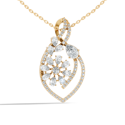Round And Pear Cut  2.20 Ct Labgrown Diamond Pendant Vintage Jewelry Gift For Women - HIGHCARAT DIAMONDS