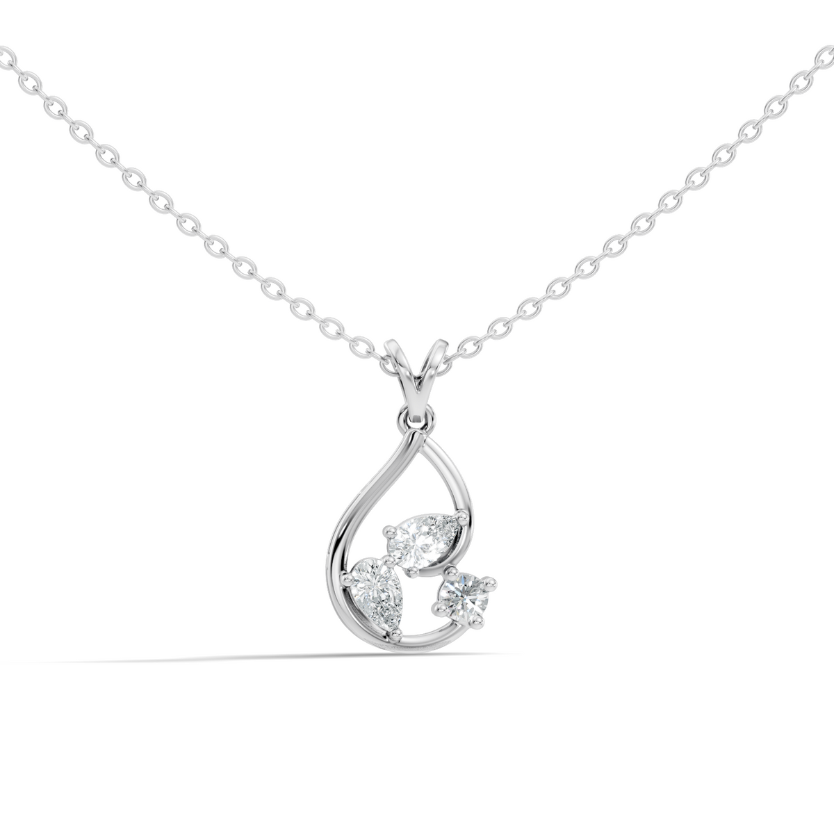 Elegant Pear Cut Lab-Grown Diamond Pendant Stunning Round Diamond Gift for Anniversary - HIGHCARAT DIAMONDS