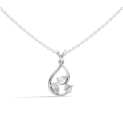 Elegant Pear Cut Lab-Grown Diamond Pendant Stunning Round Diamond Gift for Anniversary - HIGHCARAT DIAMONDS
