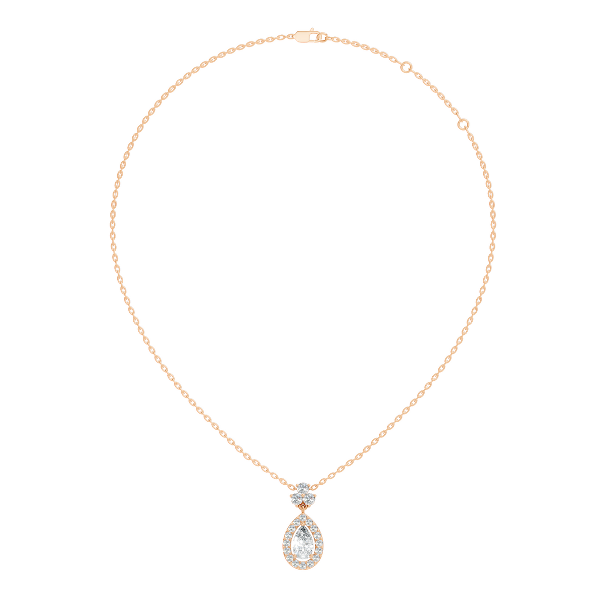 Labgrown Pear Or Round Diamond Sparkling Pendant Halo Diamond Teardrop pendant perfect Anniversary Gift For Women's - HIGHCARAT DIAMONDS