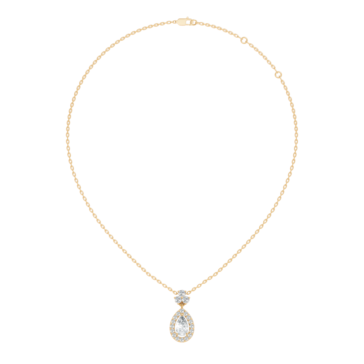 Labgrown Pear Or Round Diamond Sparkling Pendant Halo Diamond Teardrop pendant perfect Anniversary Gift For Women's - HIGHCARAT DIAMONDS