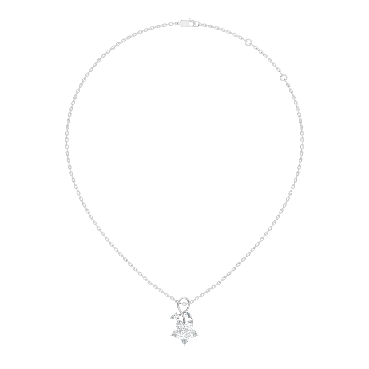 1.24 CT Lab Grown Marquise/Pear Diamond Pendant Floral Inspired Jewelry In 14K Solid Gold - HIGHCARAT DIAMONDS