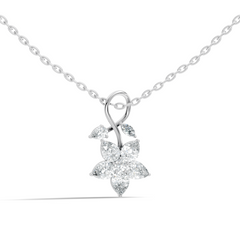 1.24 CT Lab Grown Marquise/Pear Diamond Pendant Floral Inspired Jewelry In 14K Solid Gold - HIGHCARAT DIAMONDS