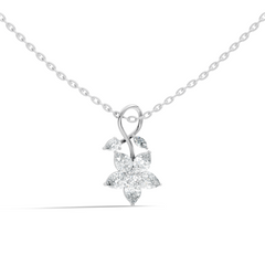 1.24 CT Lab Grown Marquise/Pear Diamond Pendant Floral Inspired Jewelry In 14K Solid Gold - HIGHCARAT DIAMONDS