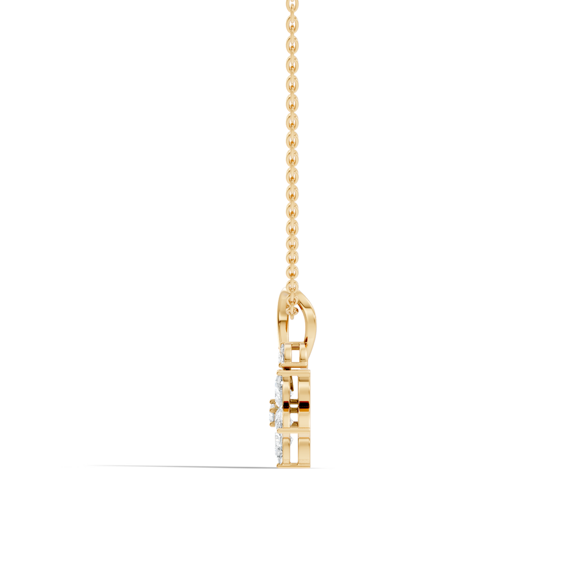 1.24 CT Lab Grown Marquise/Pear Diamond Pendant Floral Inspired Jewelry In 14K Solid Gold - HIGHCARAT DIAMONDS