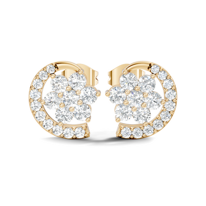 Vintage Round Cut White Colorless Diamond Elegant Stunning Antique Bridesmaid Stud Earring For Women's - HIGHCARAT DIAMONDS
