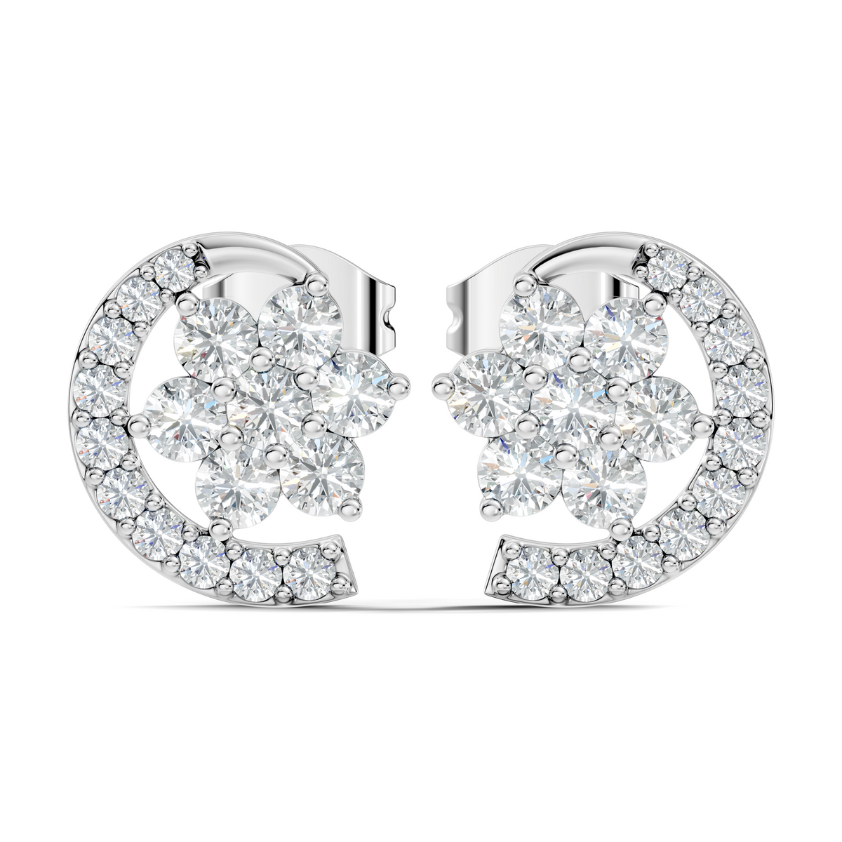Vintage Round Cut White Colorless Diamond Elegant Stunning Antique Bridesmaid Stud Earring For Women's - HIGHCARAT DIAMONDS