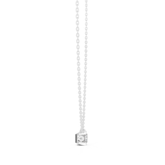 White Gold Round Lab Grown Diamond Solitaire Pendant Top View