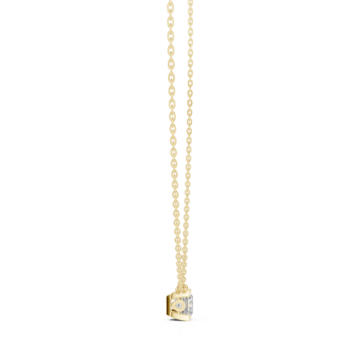 Solitaire Princess Cut Langrown Sparkling Diamond Pendant For Her In 14K Solid Gold - HIGHCARAT DIAMONDS