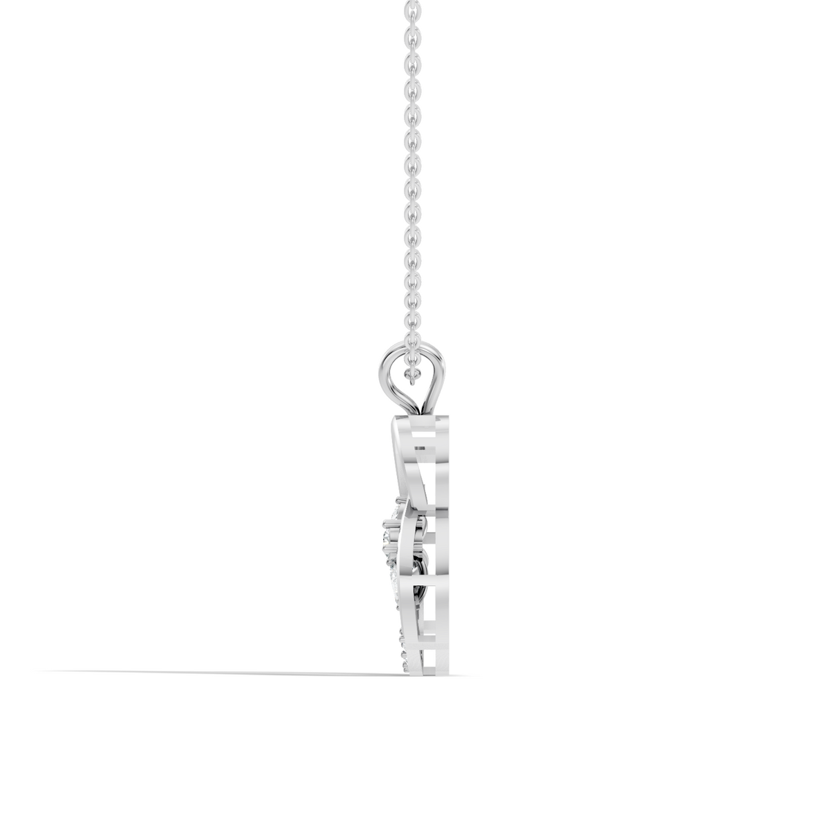 Lab-Grown Diamond Butterfly Cut Pendant 14K Rose Gold Necklace Elegant Jewelry - HIGHCARAT DIAMONDS