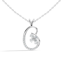 Lab-Grown Diamond Butterfly Cut Pendant 14K Rose Gold Necklace Elegant Jewelry - HIGHCARAT DIAMONDS