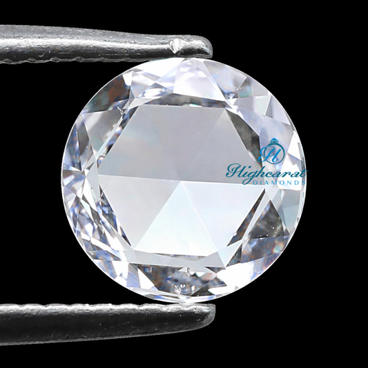 Round Rose Cut Lab Grown Diamond Certified featuring soft faceting and vintage inspired brilliance