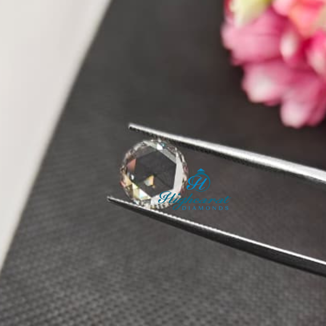 Round Shape Rose Cut Lab Grown Diamond with balanced proportions and clear brilliance