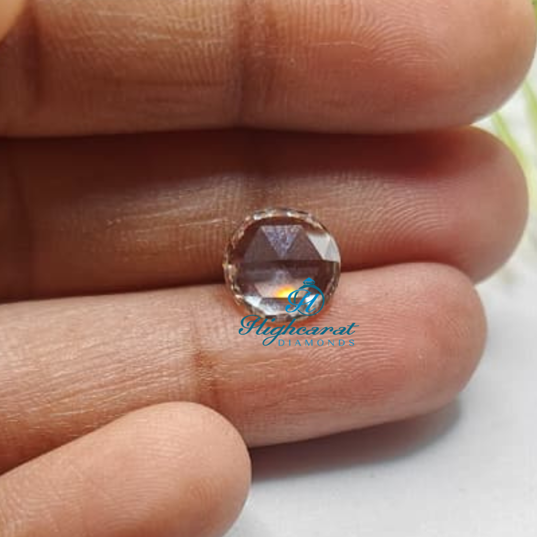 Precision Cut Round Rose Diamond featuring smooth contours and reflective appearance