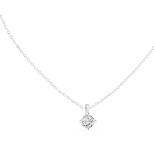 Rose Gold Round Lab Grown Diamond Pendant Top View