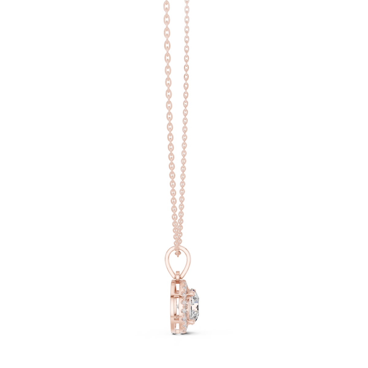 2.29 Ct Round Shape 14k Solid Gold Stunning Sparkling Diamond Pendant For Wedding Wear - HIGHCARAT DIAMONDS