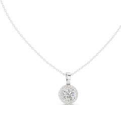 2.29 Ct Round Shape 14k Solid Gold Stunning Sparkling Diamond Pendant For Wedding Wear - HIGHCARAT DIAMONDS