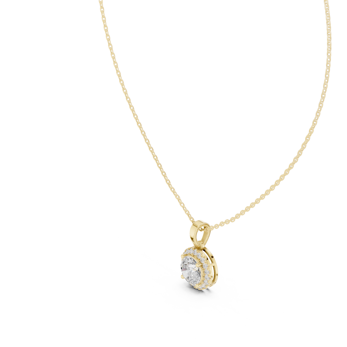 2.29 Ct Round Shape 14k Solid Gold Stunning Sparkling Diamond Pendant For Wedding Wear - HIGHCARAT DIAMONDS