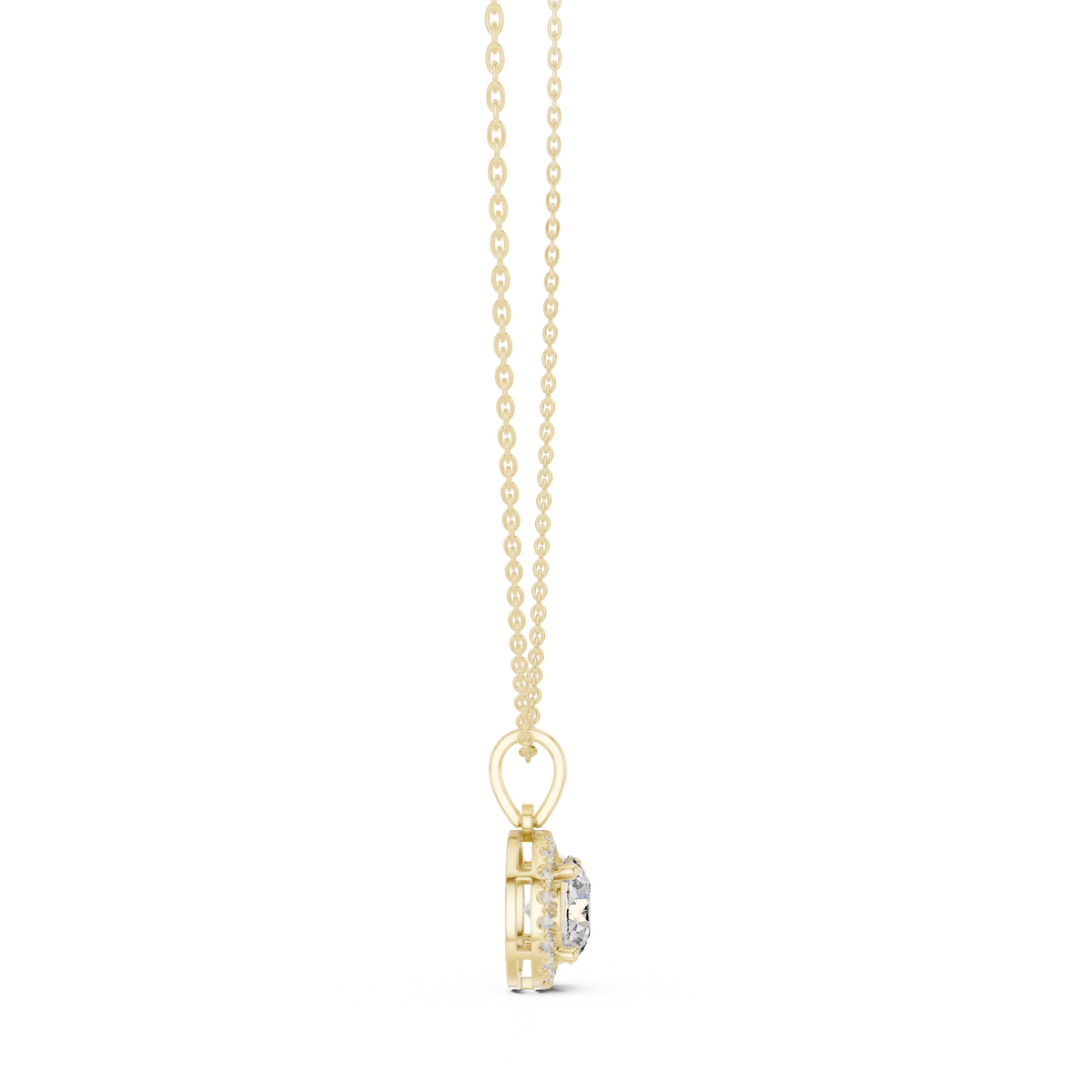 2.29 Ct Round Shape 14k Solid Gold Stunning Sparkling Diamond Pendant For Wedding Wear - HIGHCARAT DIAMONDS