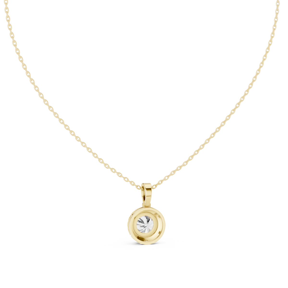 2.29 Ct Round Shape 14k Solid Gold Stunning Sparkling Diamond Pendant For Wedding Wear - HIGHCARAT DIAMONDS