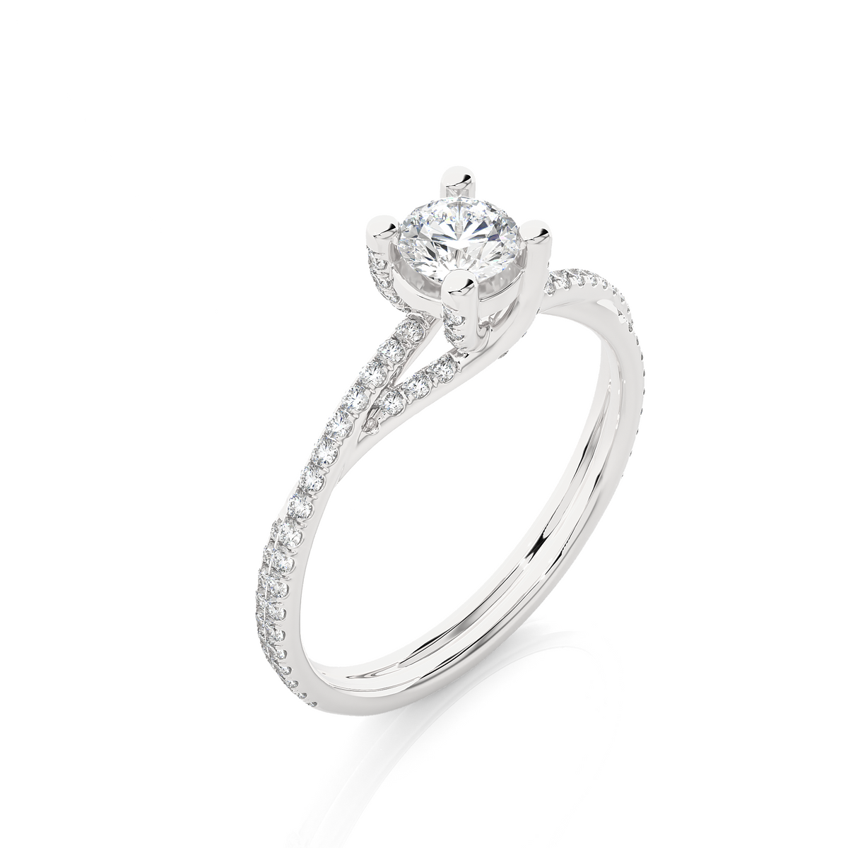 Round Shape Lab Grown Diamond Colorless 14K Solid Gold Ring Gift For Her Birthday - HIGHCARAT DIAMONDS