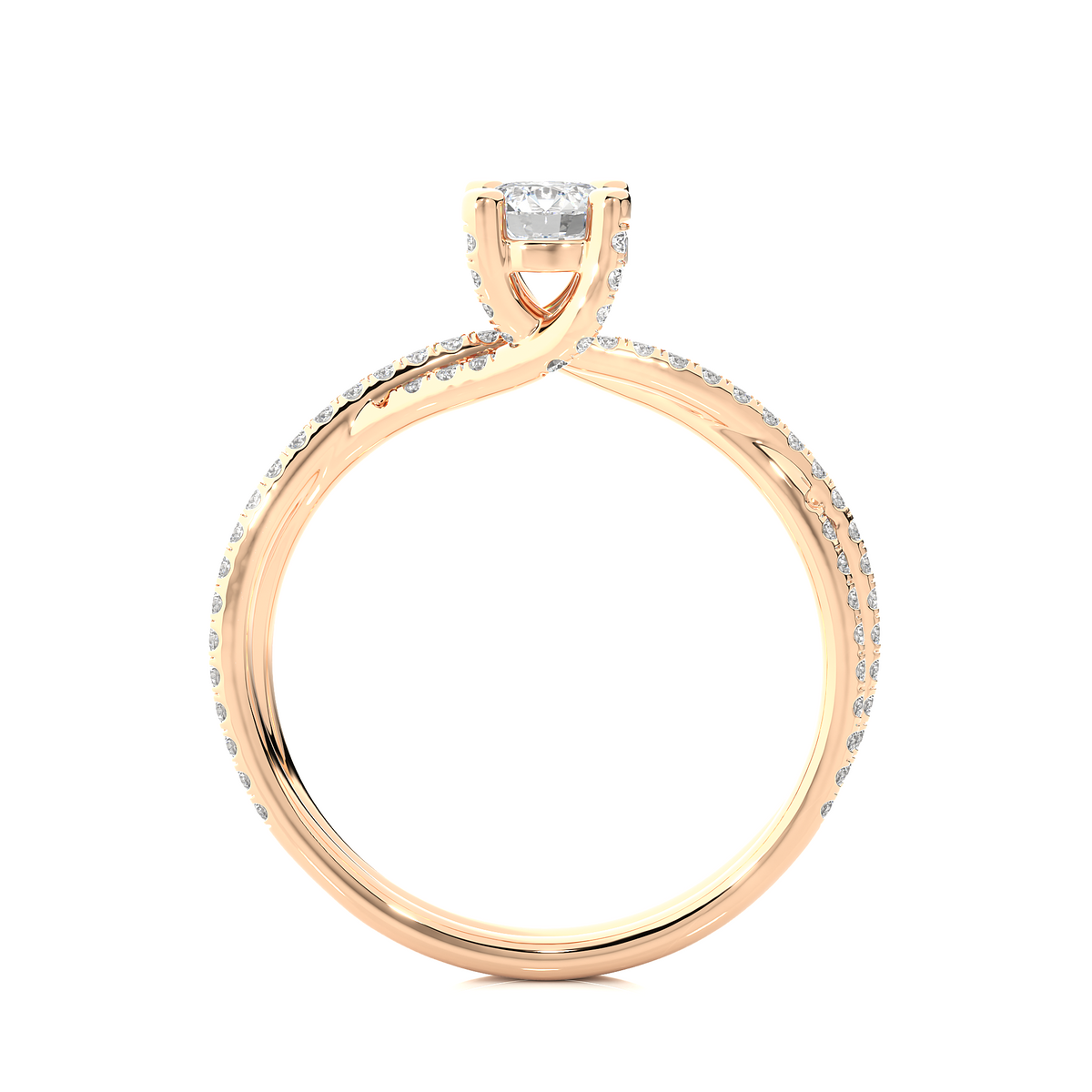 Round Shape Lab Grown Diamond Colorless 14K Solid Gold Ring Gift For Her Birthday - HIGHCARAT DIAMONDS