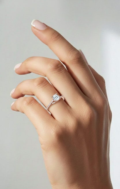 Round Shape Lab Grown Diamond Colorless 14K Solid Gold Ring Gift For Her Birthday - HIGHCARAT DIAMONDS #wearthelook