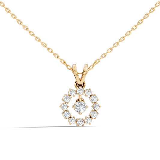Stunning 0.38 Ct Round Diamond Charm Pendant 18K White Gold Jewelry For Women - HIGHCARAT DIAMONDS