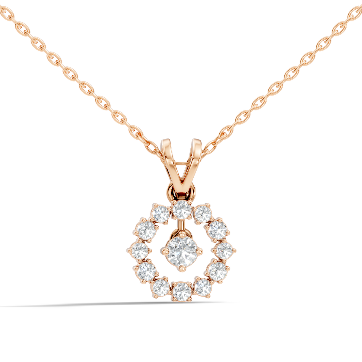 Stunning 0.38 Ct Round Diamond Charm Pendant 18K White Gold Jewelry For Women - HIGHCARAT DIAMONDS