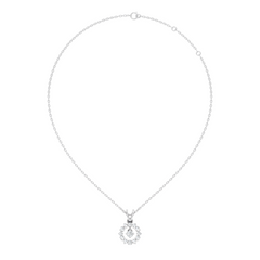 Stunning 0.38 Ct Round Diamond Charm Pendant 18K White Gold Jewelry For Women - HIGHCARAT DIAMONDS